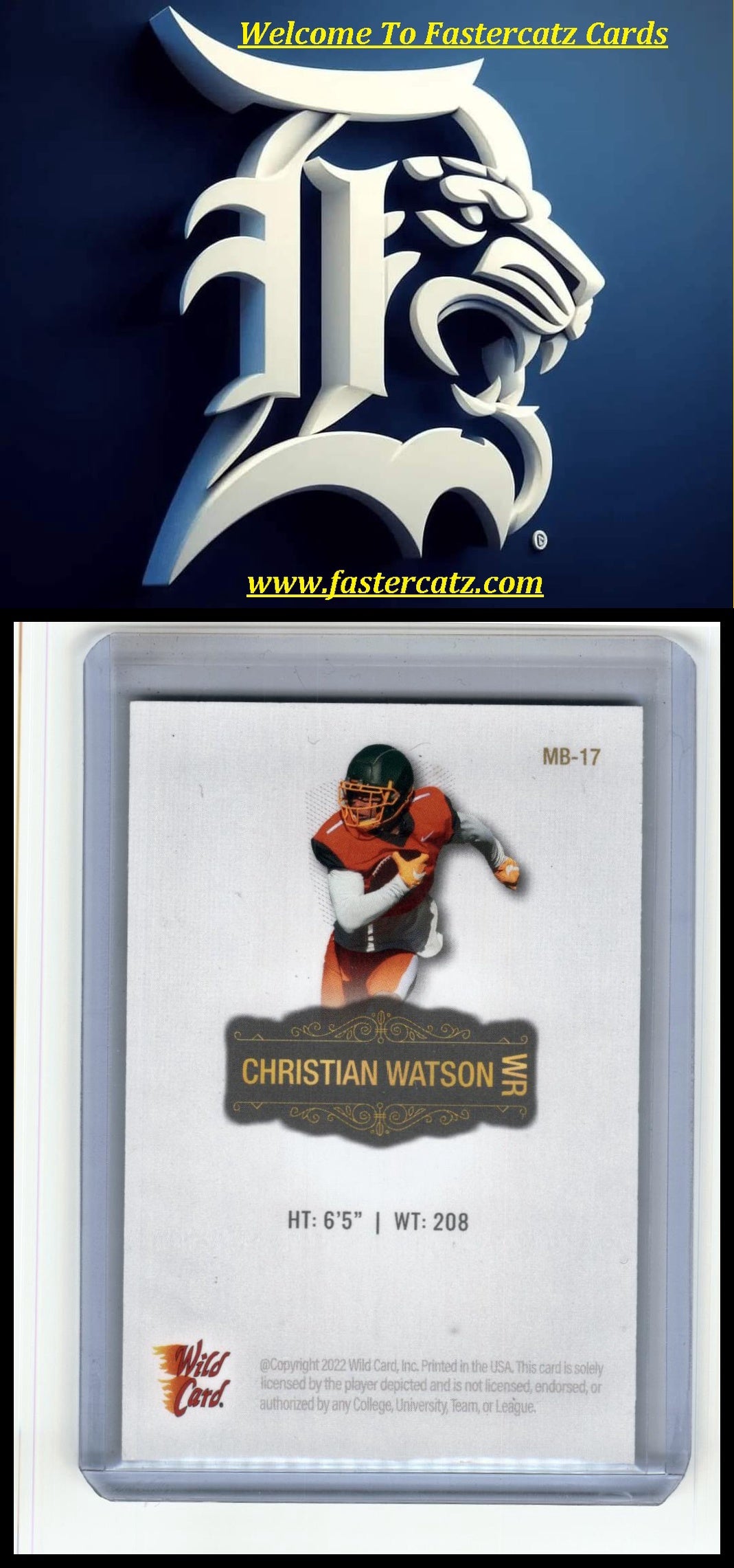 2022 Wild Card Matte #MB-17 Christian Watson 50 Stripes White