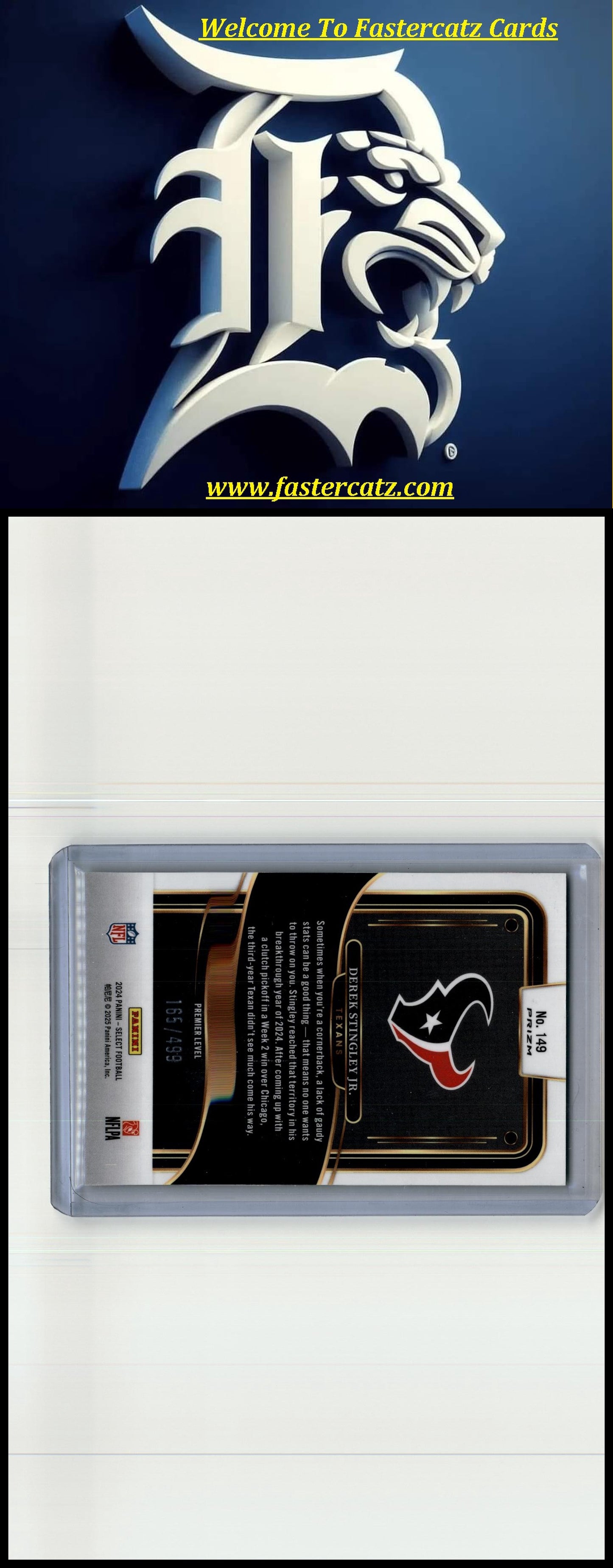 2024 Panini Select #149 Derek Stingley Jr. Silver Prizm