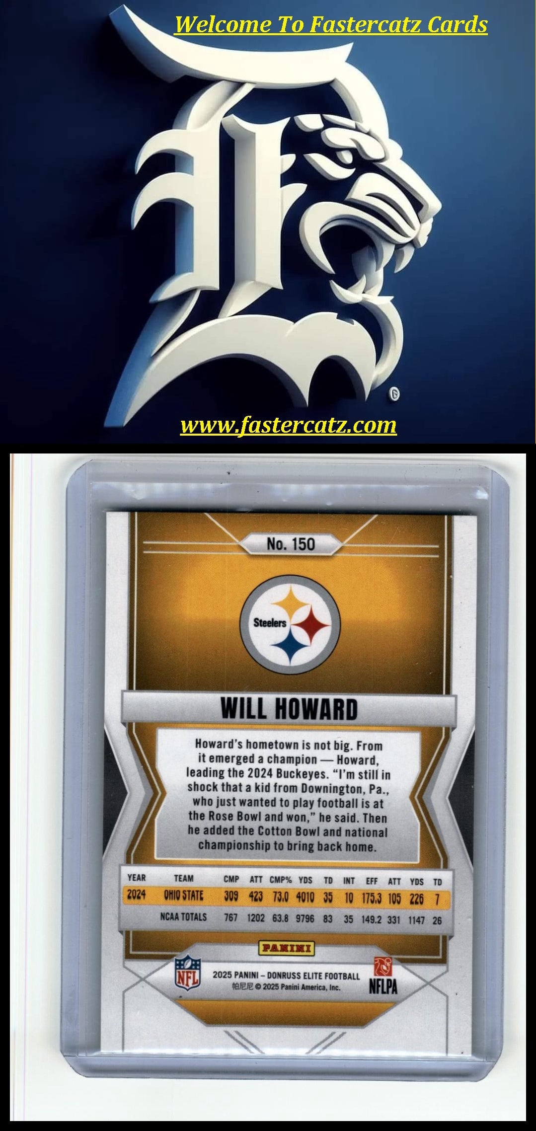 2025 Donruss Elite #150 Will Howard Status Explosion #/999