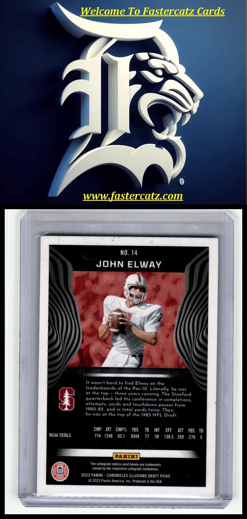 2023 Panini Chronicles Draft Picks #14 John Elway Illusions Green