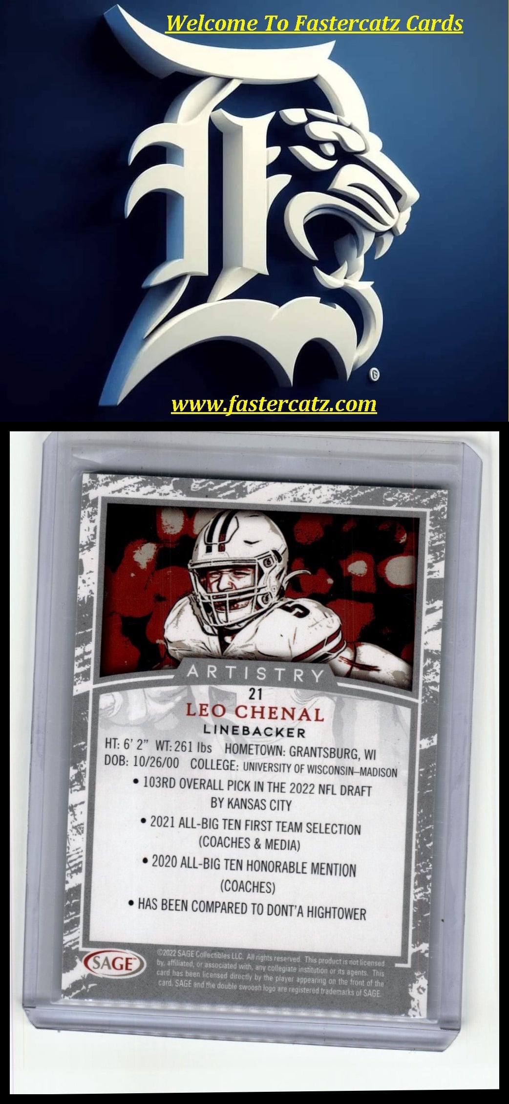 2022 SAGE Artistry #21 Leo Chenal