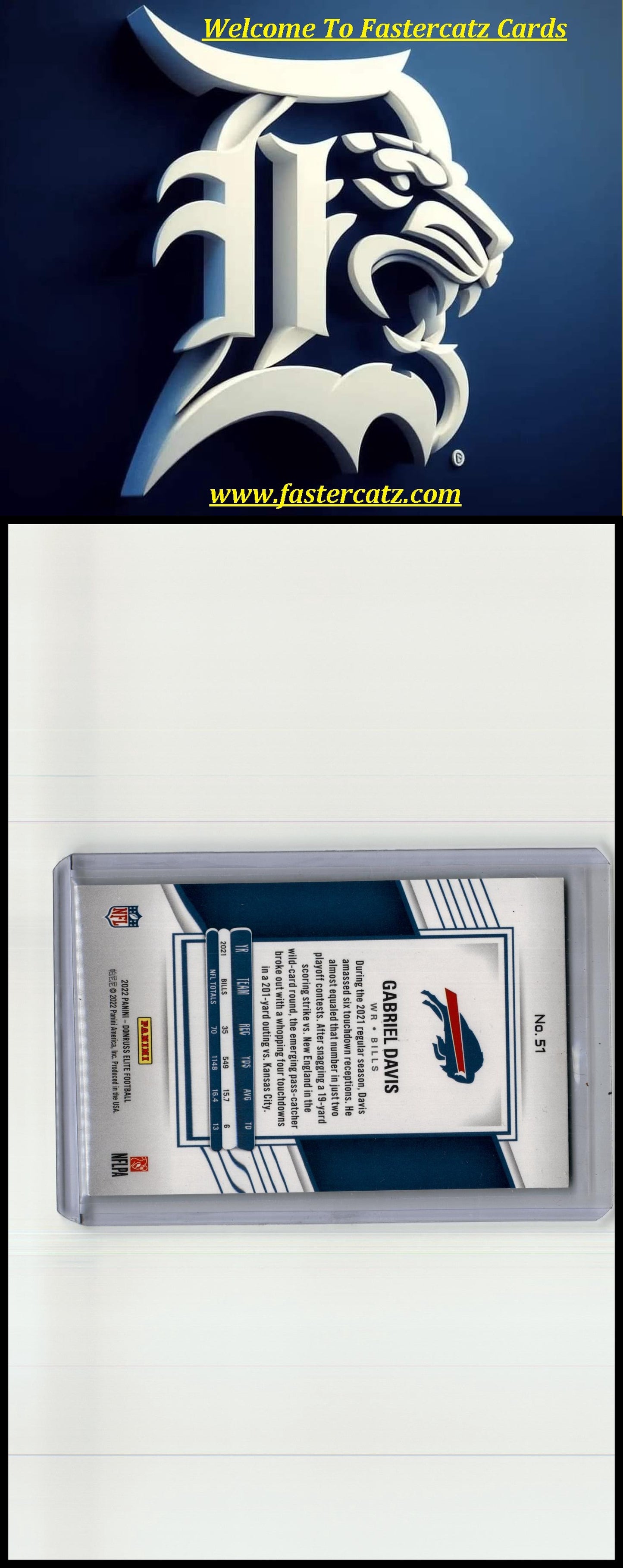 2022 Donruss Elite #51 Gabriel Davis Yellow #/75