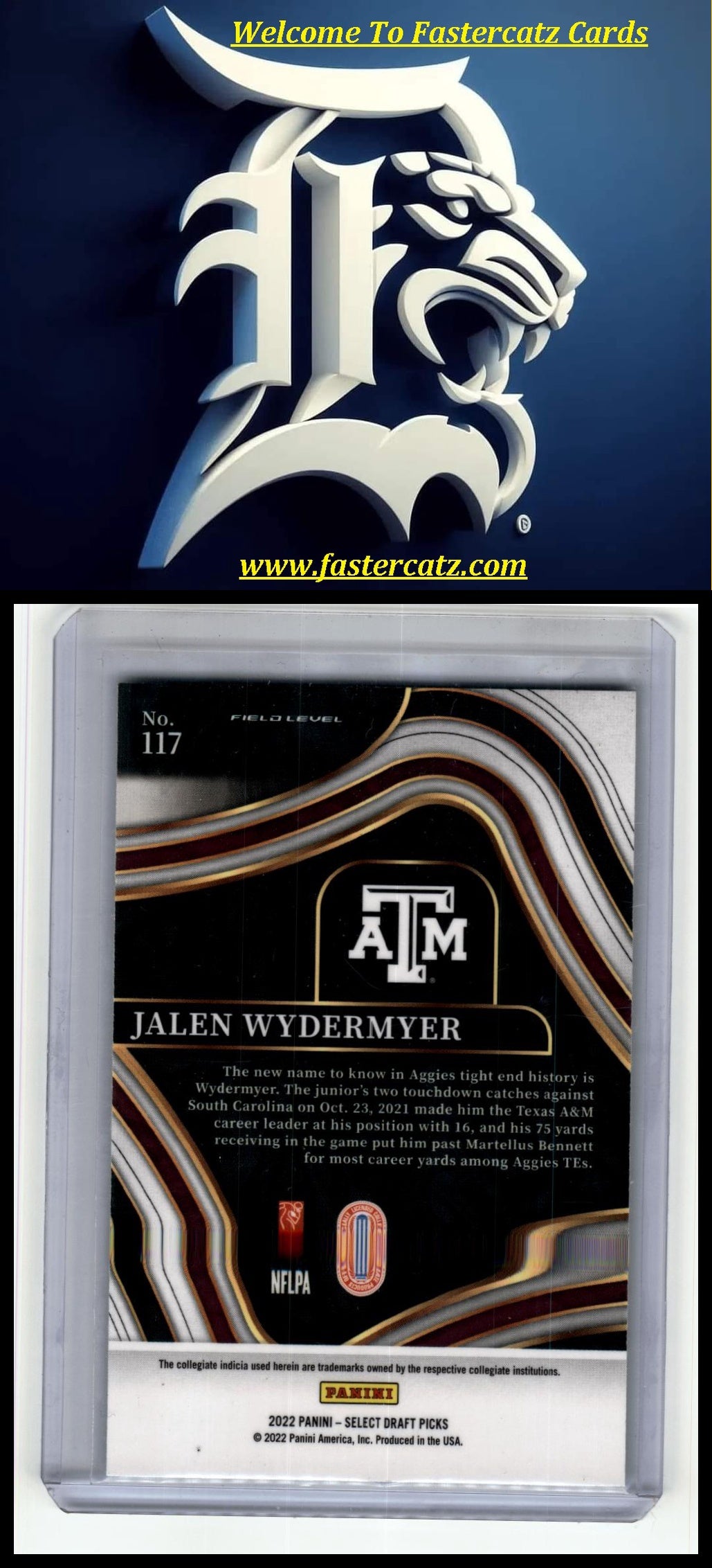 2022 Panini Select Draft Picks #117 Jalen Wydermyer