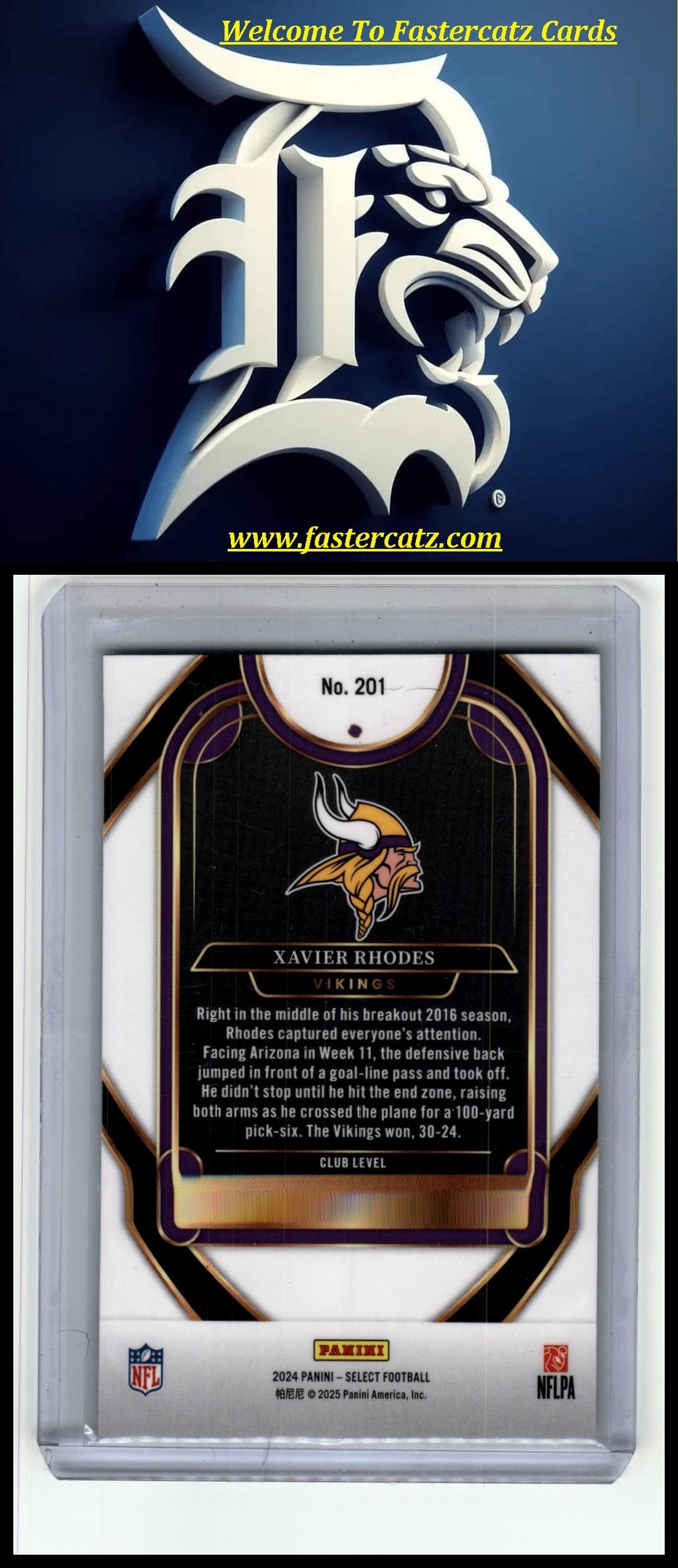 2024 Panini Select #201 Xavier Rhodes