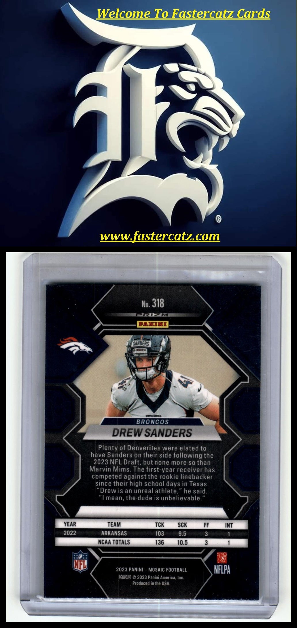 2023 Panini Mosaic #318 Drew Sanders