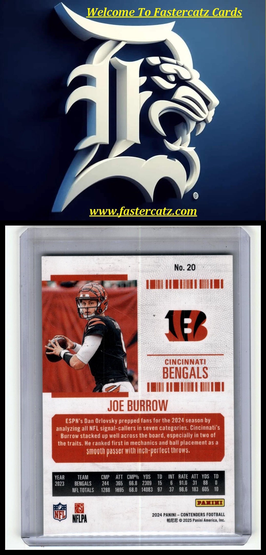 2024 Panini Contenders #20 Joe Burrow Game Ticket Green
