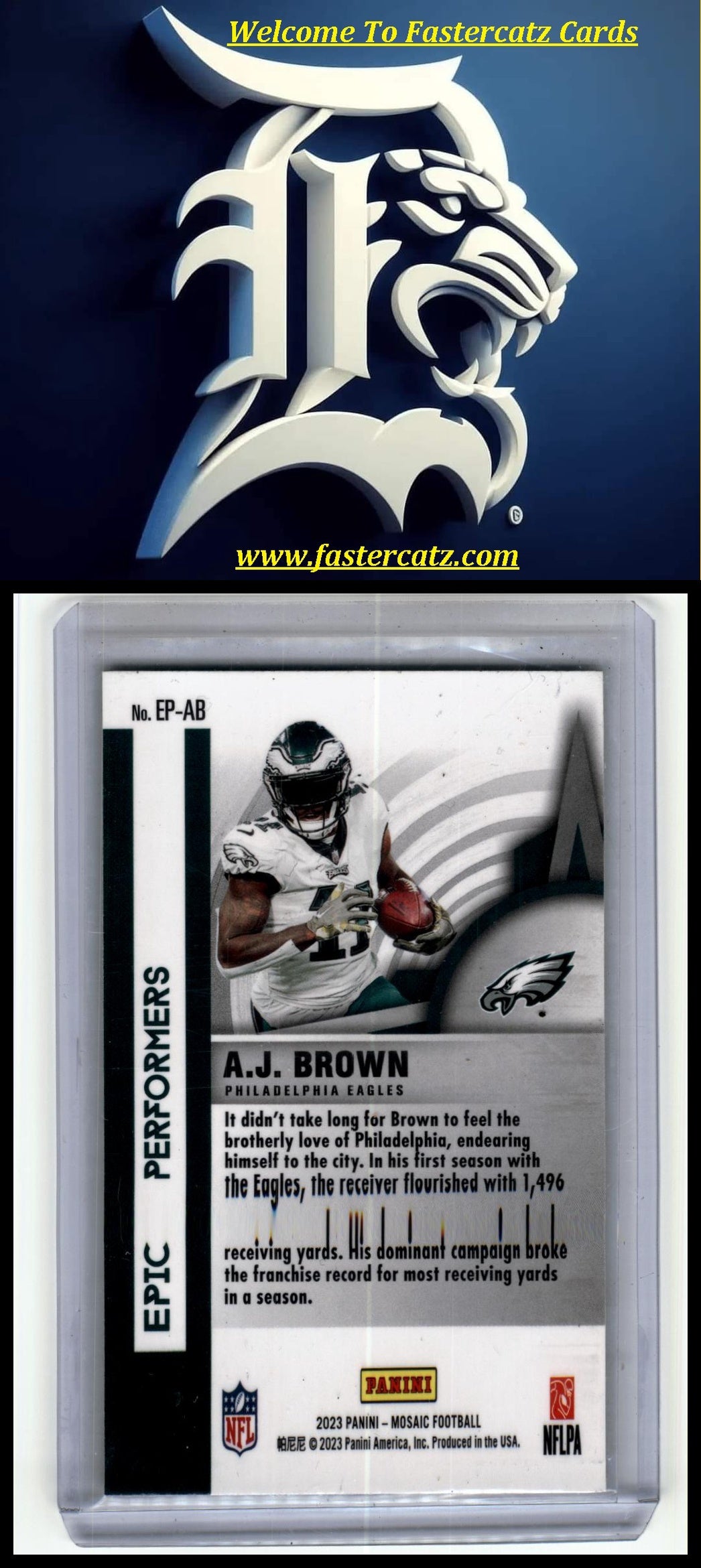 2023 Panini Mosaic #EP-AB A.J. Brown Epic Performers Mosaic Green