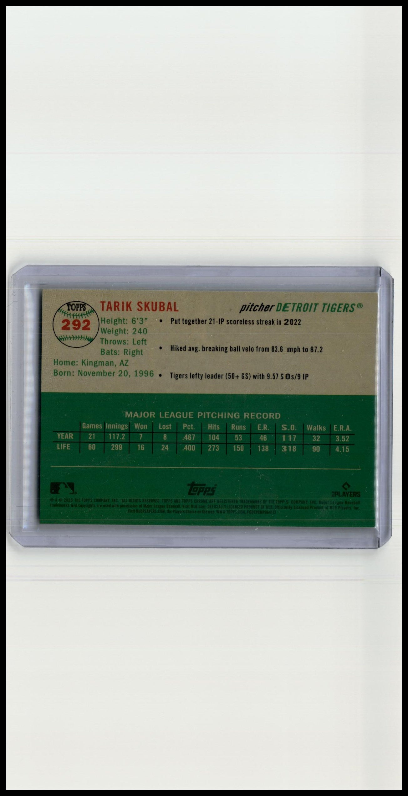 2023 Topps Chrome Platinum Anniversary #292 Tarik Skubal