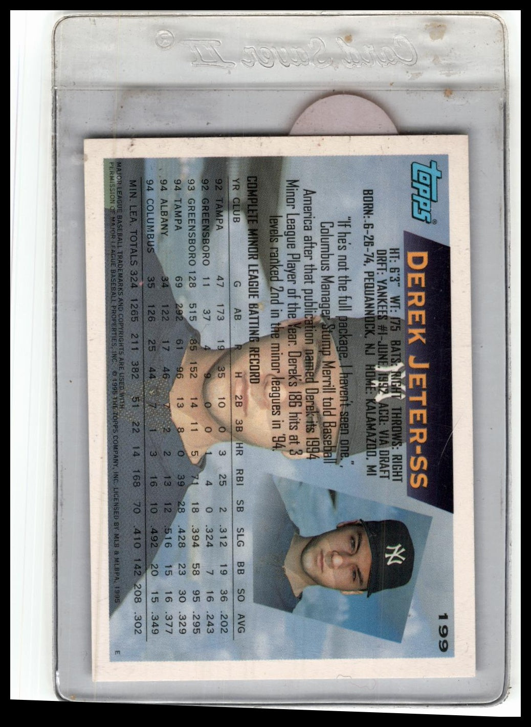1995 Topps #199 Derek Jeter