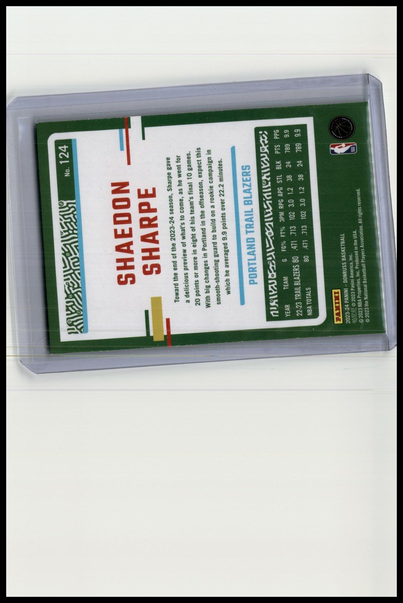 2023-24 Donruss #124 Shaedon Sharpe