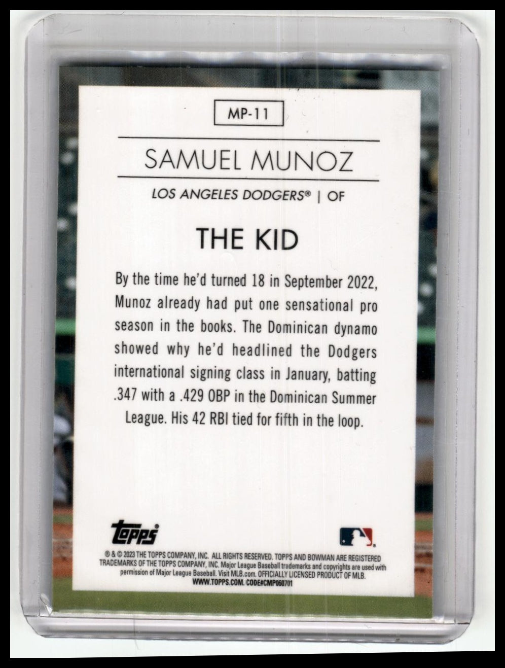 2023 Bowman #MP-11 Samuel Munoz Modern Prospects