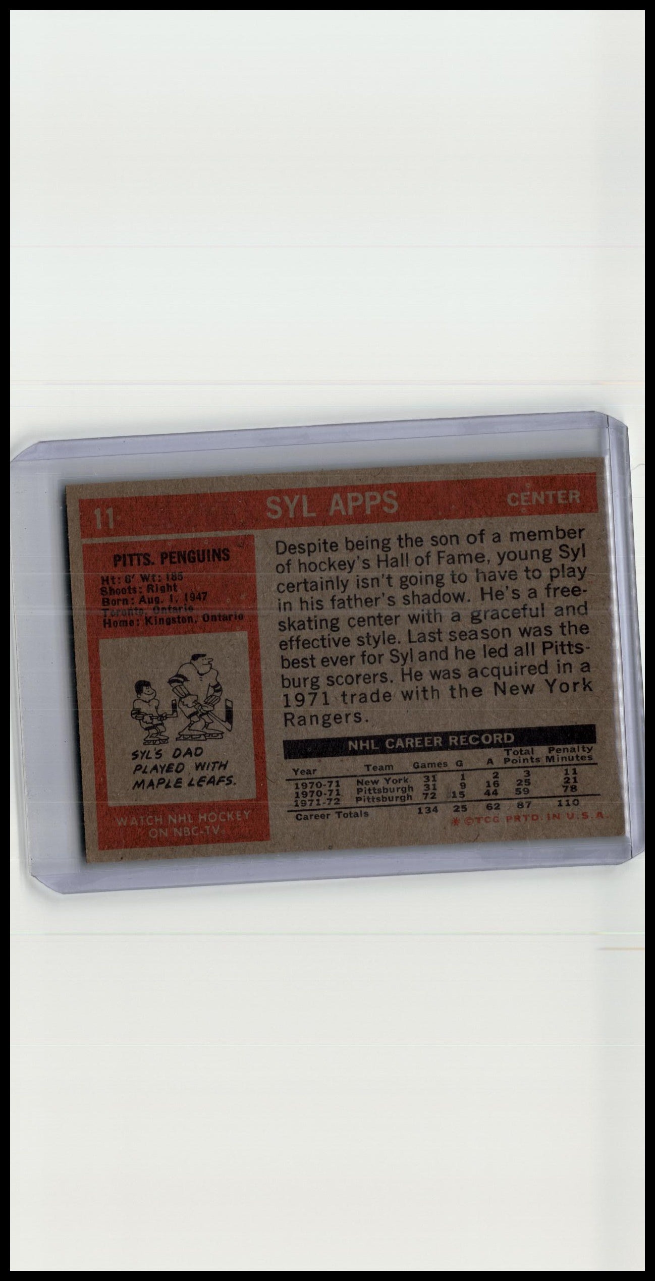 1972-73 Topps #11 Syl Apps