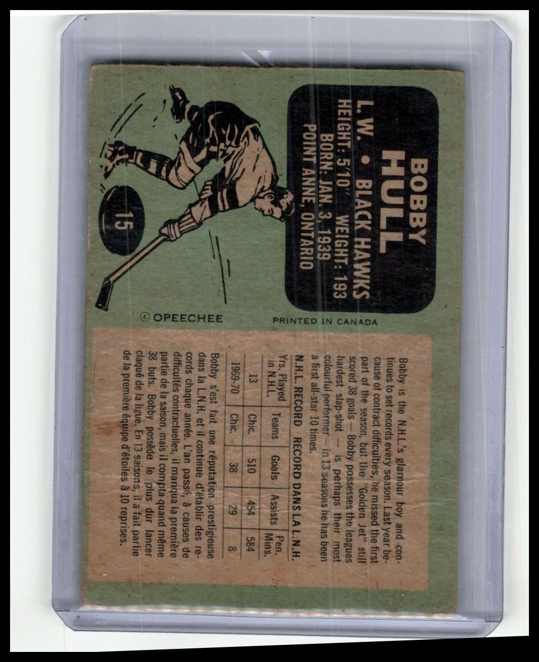 1970-71 O-Pee-Chee #15 Bobby Hull