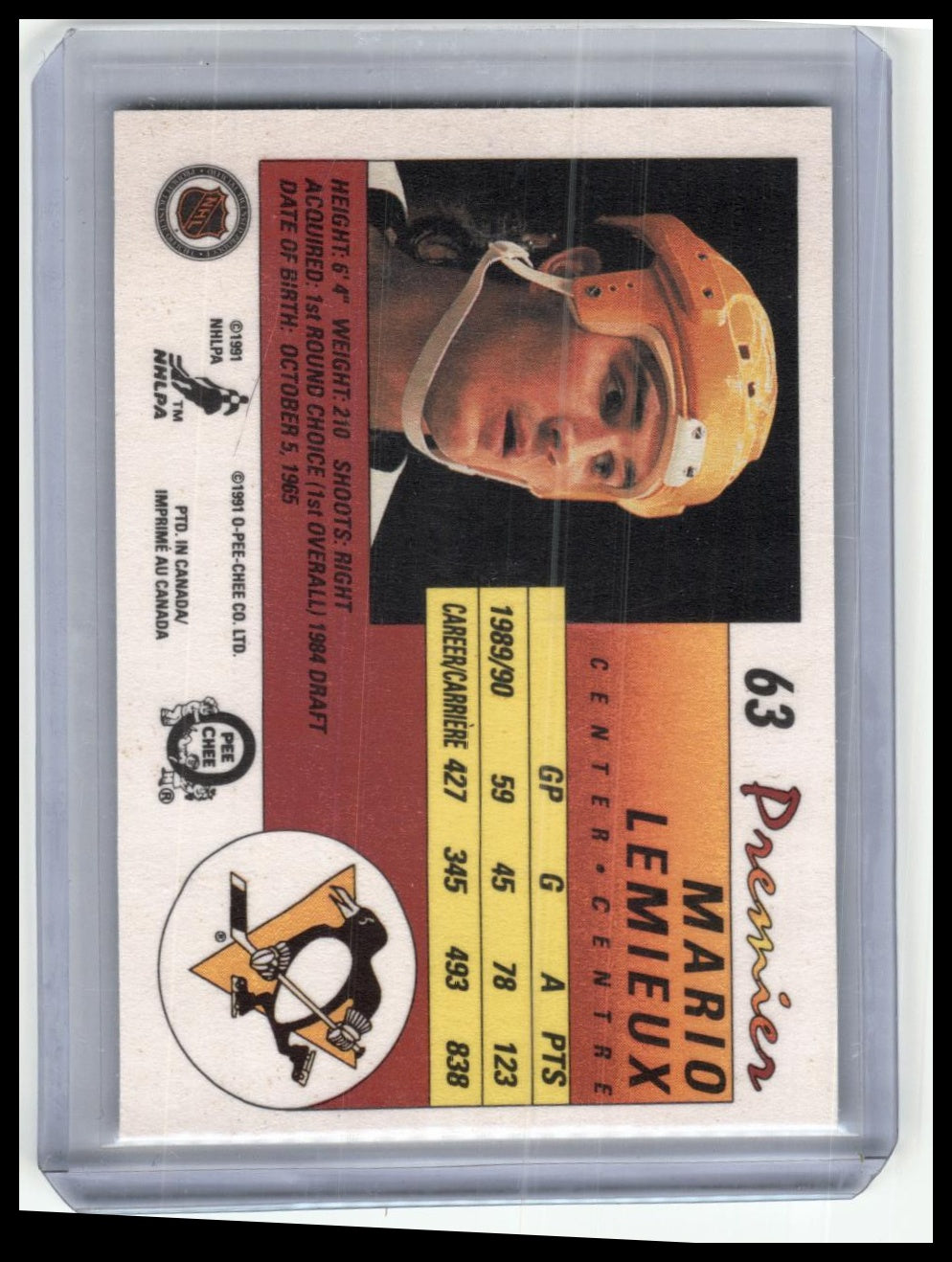 2000-01 O-Pee-Chee #13 Mario Lemieux Topps Mario Lemieux Reprints