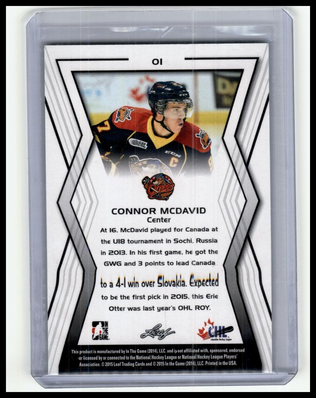 2015 In The Game CHL Draft #1 Connor McDavid