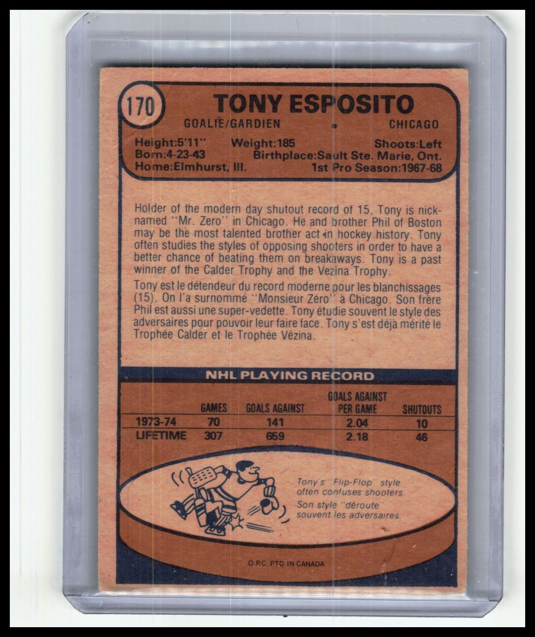 1974-75 Topps #170 Tony Esposito
