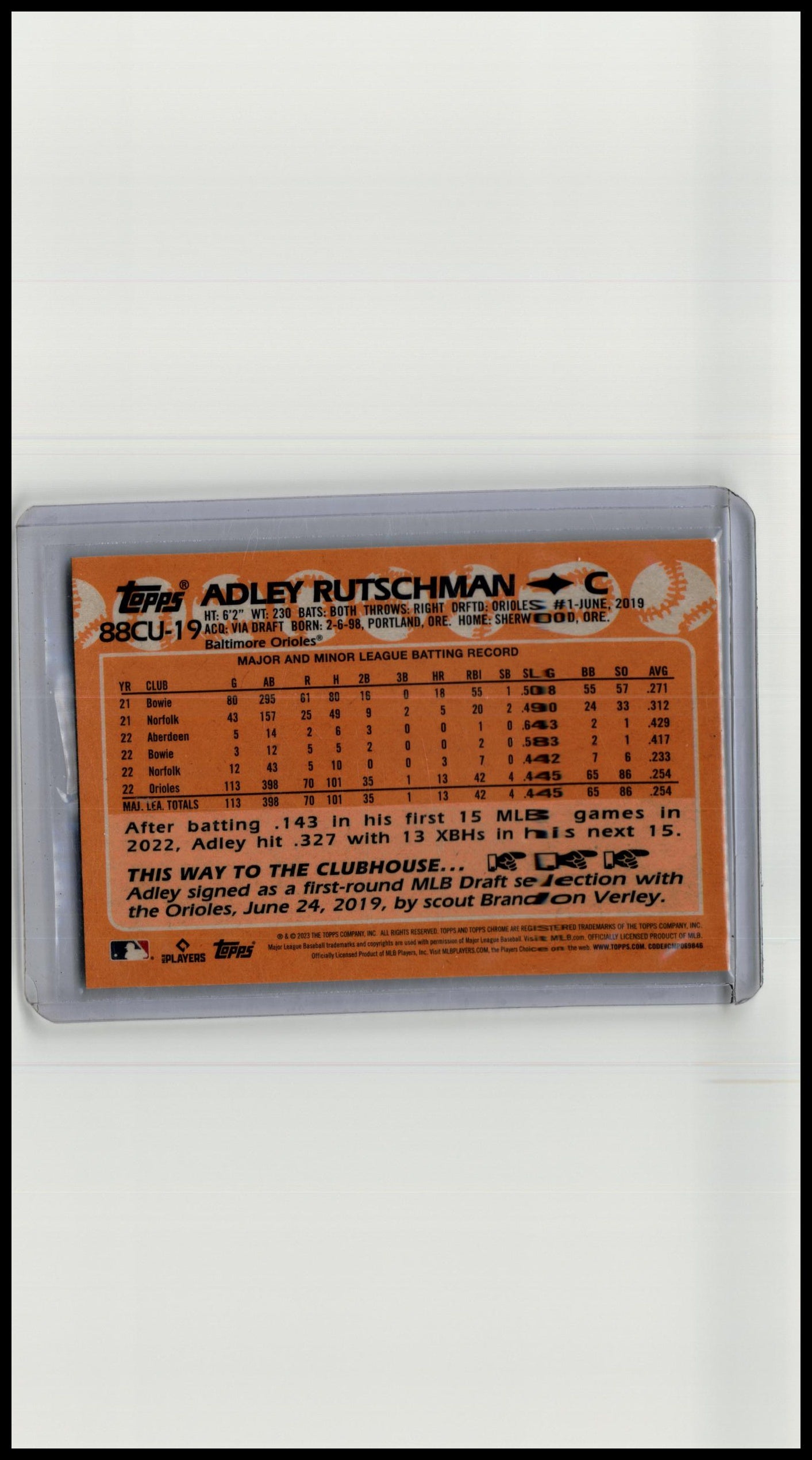 Adley Rutschman 2023 Topps RC