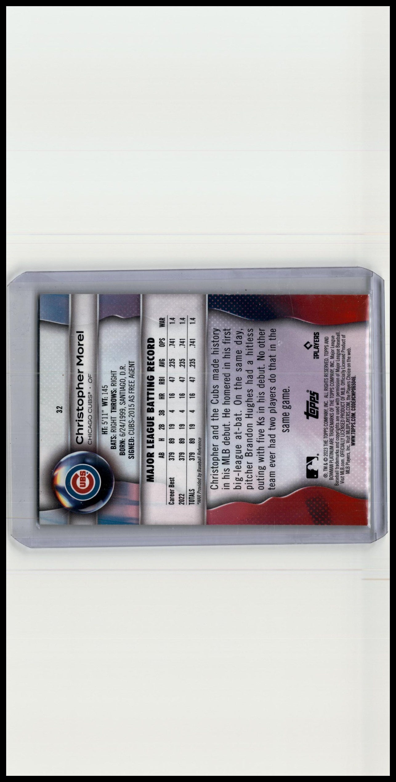 Christopher Morel 2023 Bowman Platinum RC