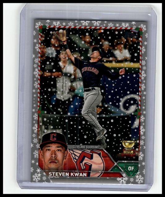 2023 Topps Holiday #H68 Steven Kwan Metallic