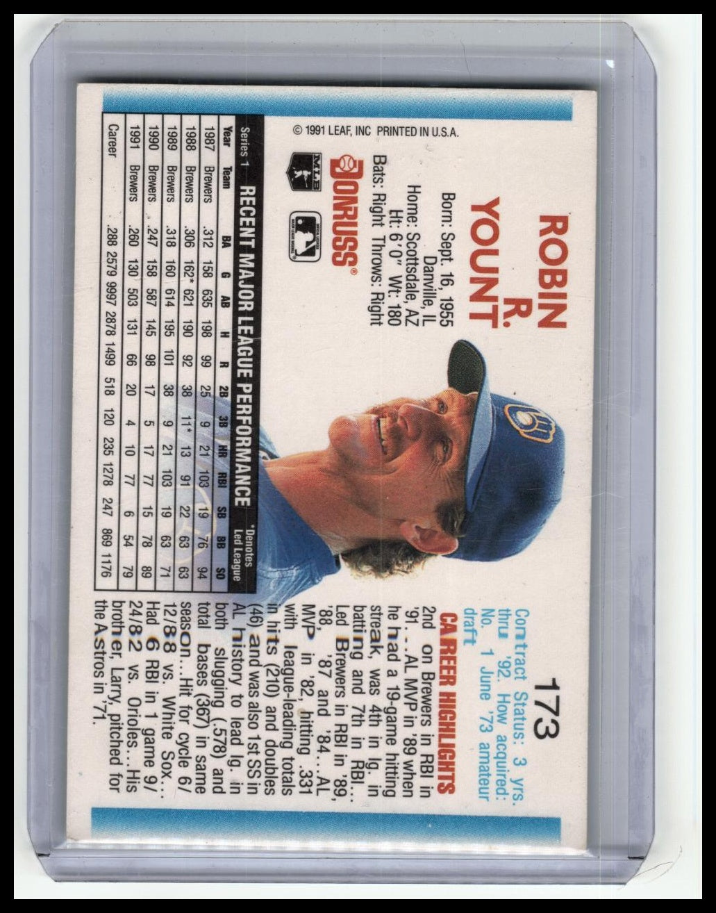 1992 Donruss #173 Robin Yount