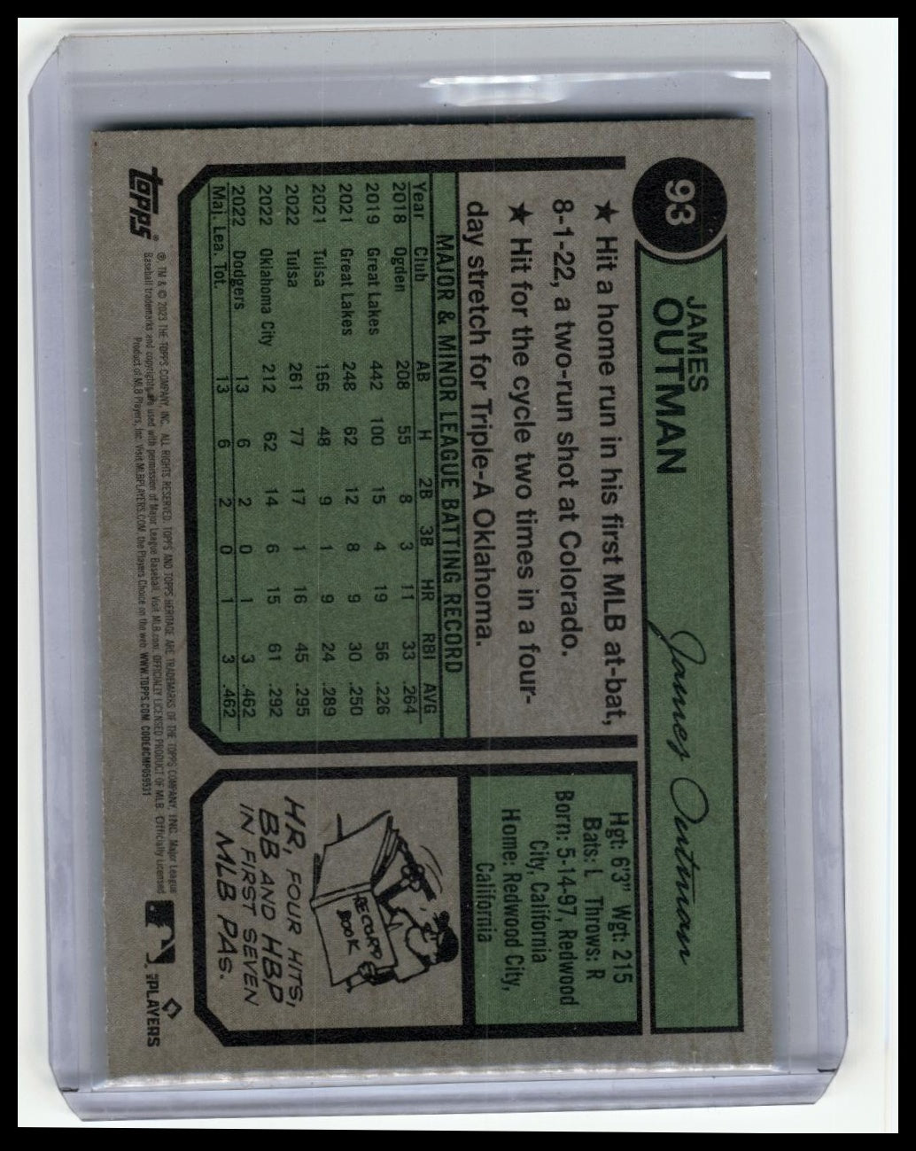 2023 Topps Heritage #ROA-JON James Outman Real One Autographs High Number