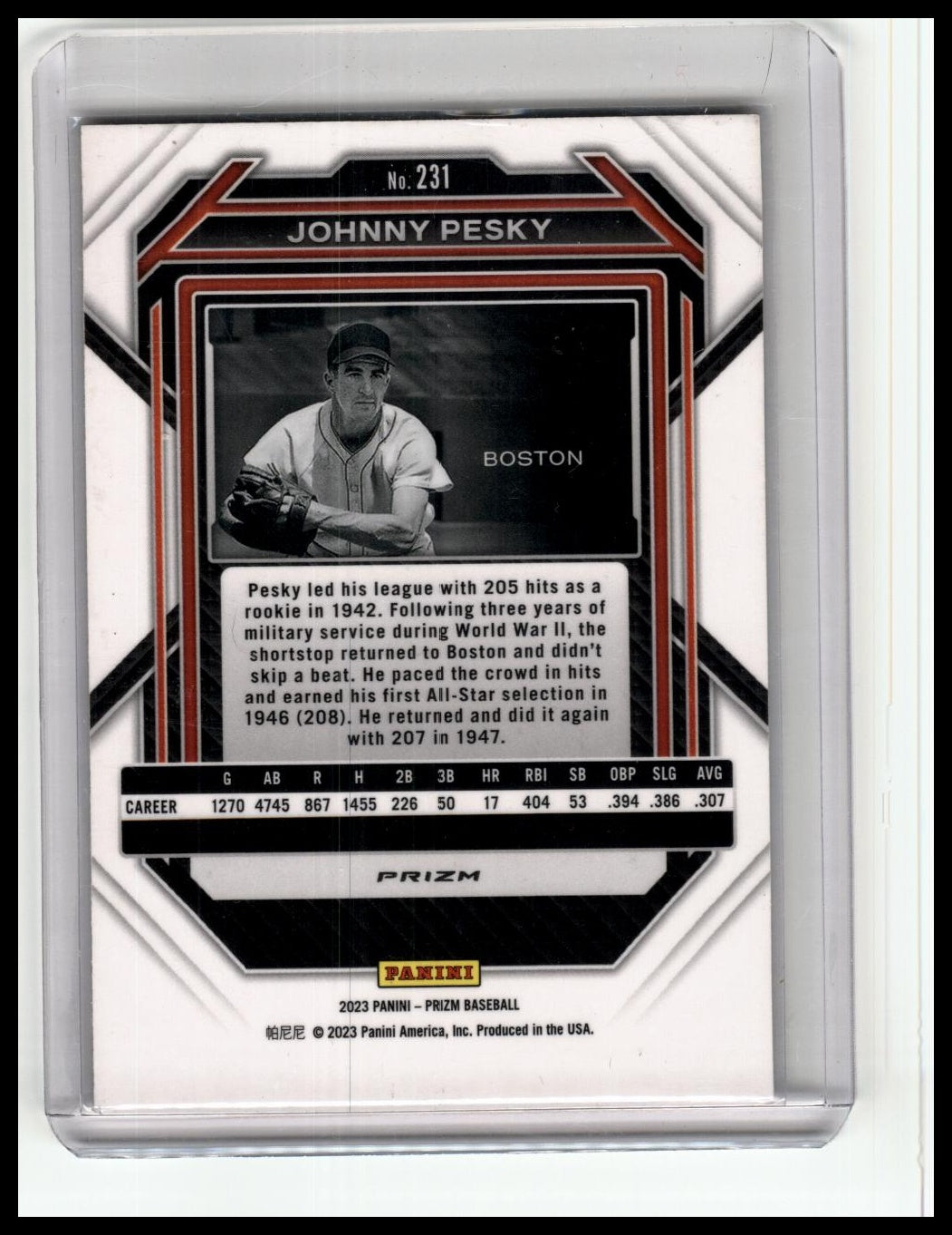 2023 Prizim Johnny Pesky