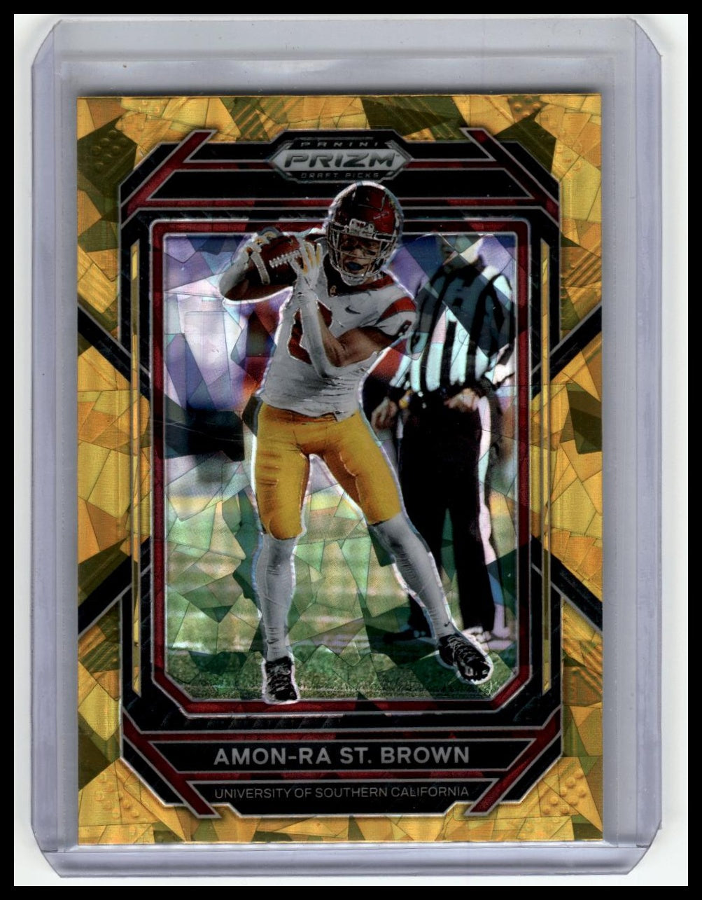 2023 Panini Prizm Draft Picks #6 Amon-Ra St. Brown Prizms Gold Ice