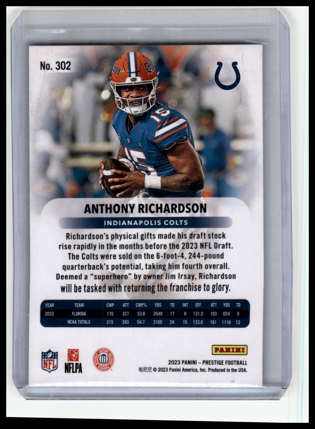 2023 Panini Prestige #302 Anthony Richardson