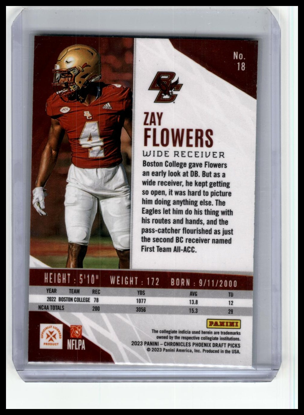 2023 Panini Chronicles Draft Picks #18 Zay Flowers Phoenix