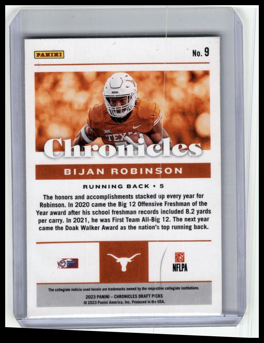 2023 Panini Chronicles Draft Picks #9 Bijan Robinson