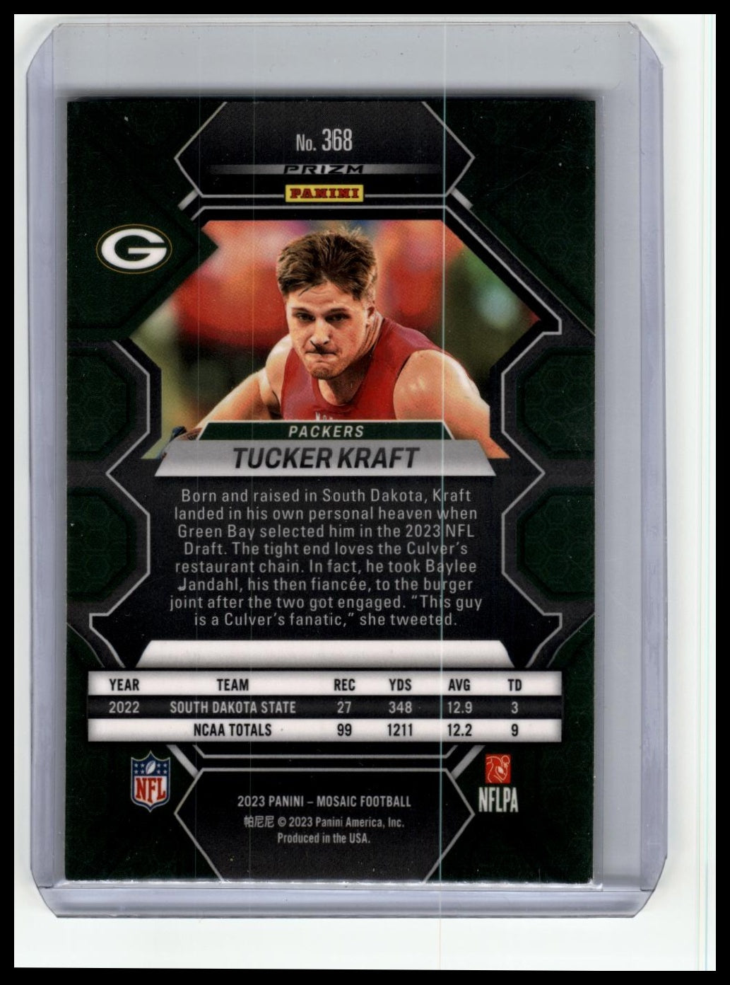 2023 Panini Mosaic #368 Tucker Kraft Reactive Blue Mosaic