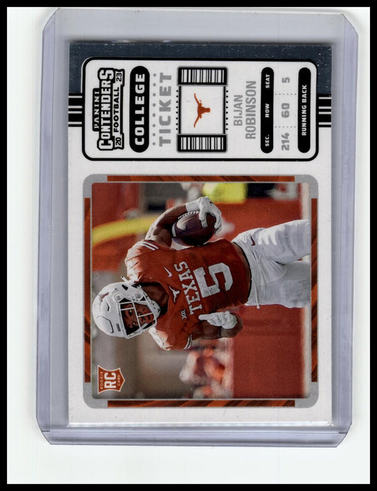 2023 Panini Chronicles Draft Picks #7 Bijan Robinson Contenders College Ticket