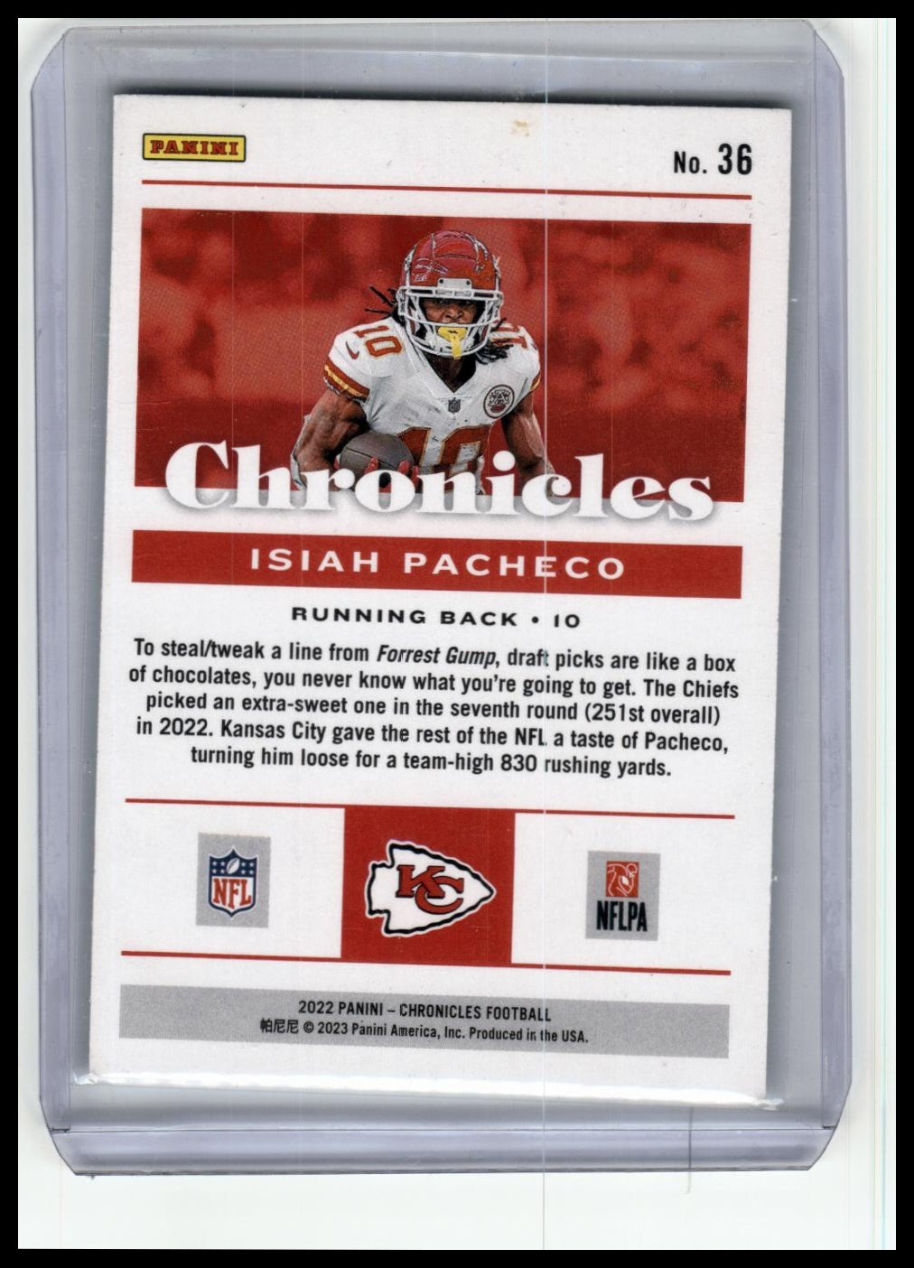 2022 Panini Chronicles #36 Isiah Pacheco Bronze