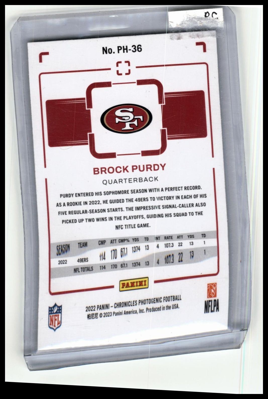 2022 Panini Chronicles #PH-36 Brock Purdy Photogenic Teal