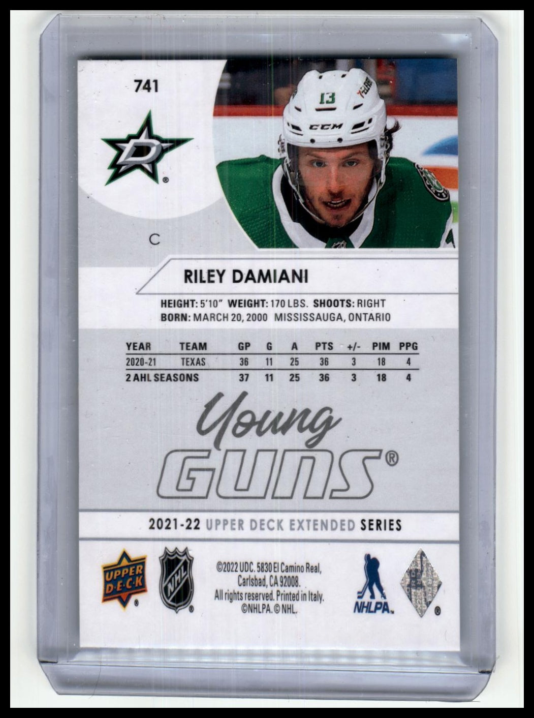 2021-22 Upper Deck #741 Riley Damiani