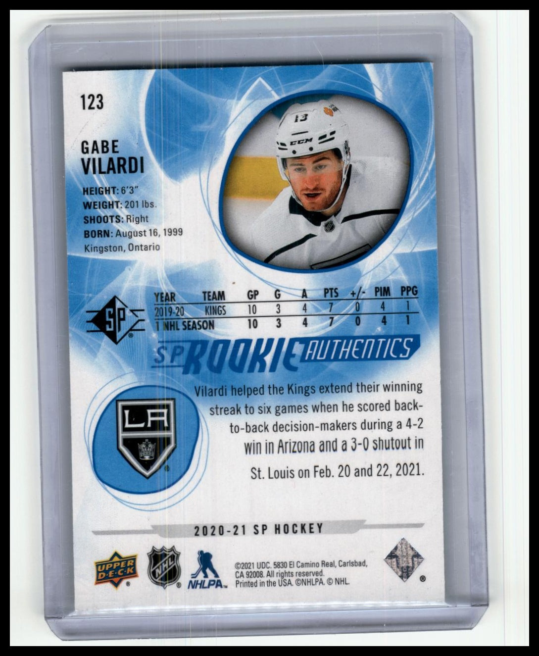 2020-21 SP #123 Gabe Vilardi Blue