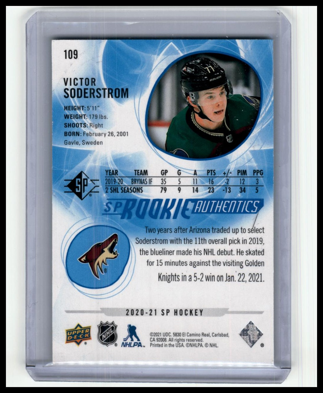 2020-21 SP #109 Victor Soderstrom #/2299