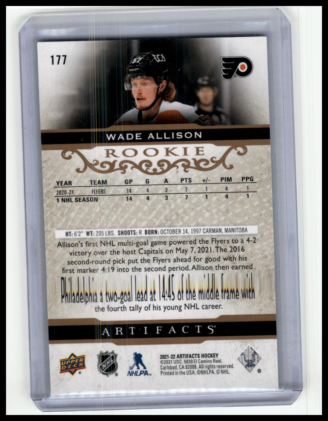 2021-22 Upper Deck Artifacts #177 Wade Allison Turquoise