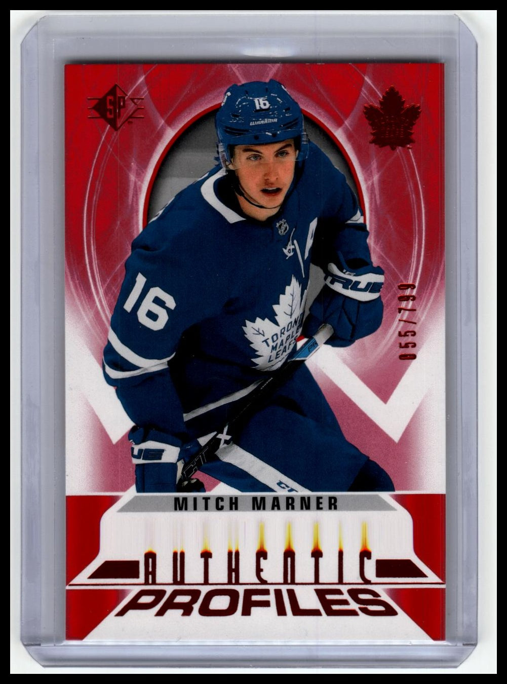 2020-21 SP #AP-14 Mitch Marner Authentic Profiles Red #/799