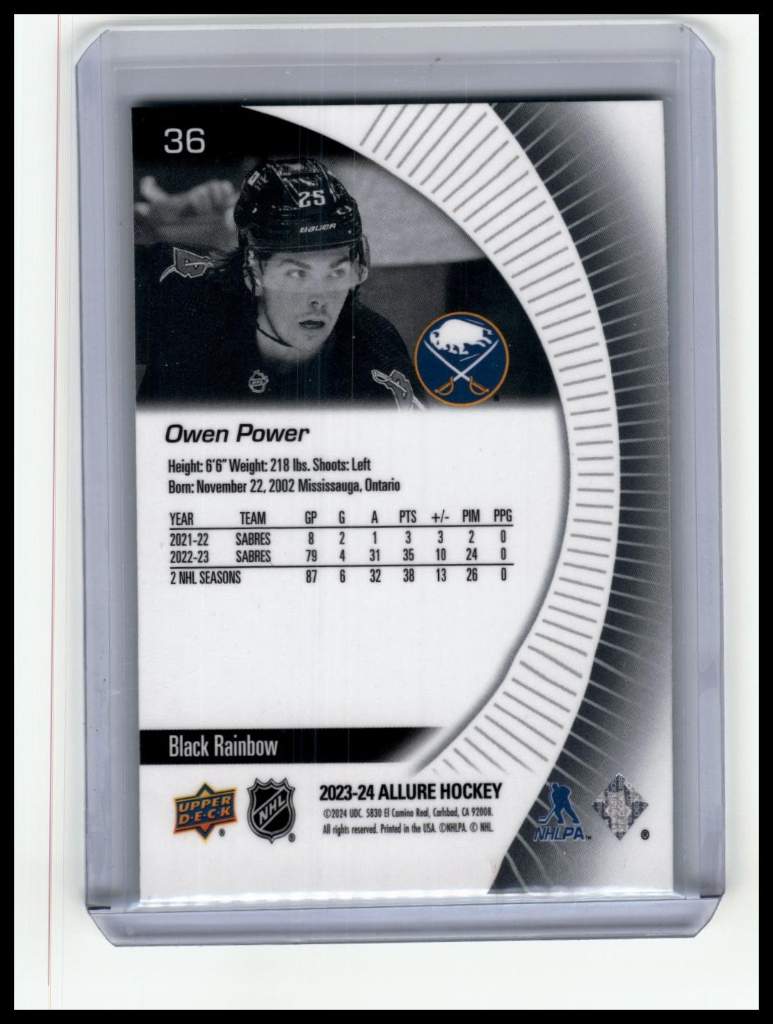 2023-24 Upper Deck Allure #36 Owen Power Orange Slice