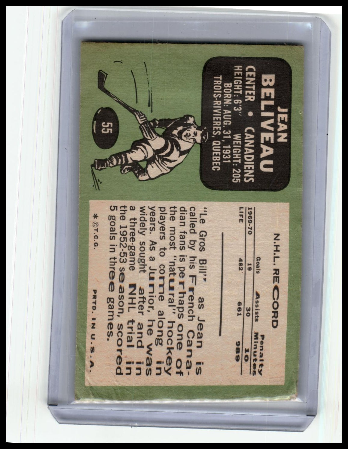 1970-71 Topps #55 Jean Beliveau