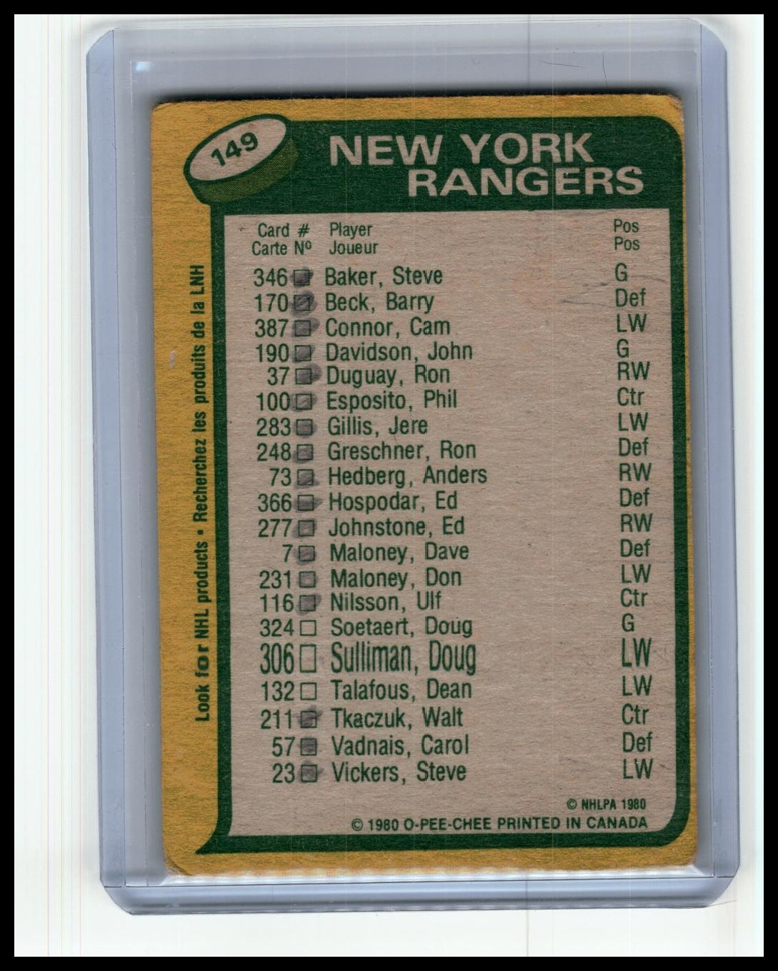 1980-81 O-Pee-Chee #149 Phil Esposito