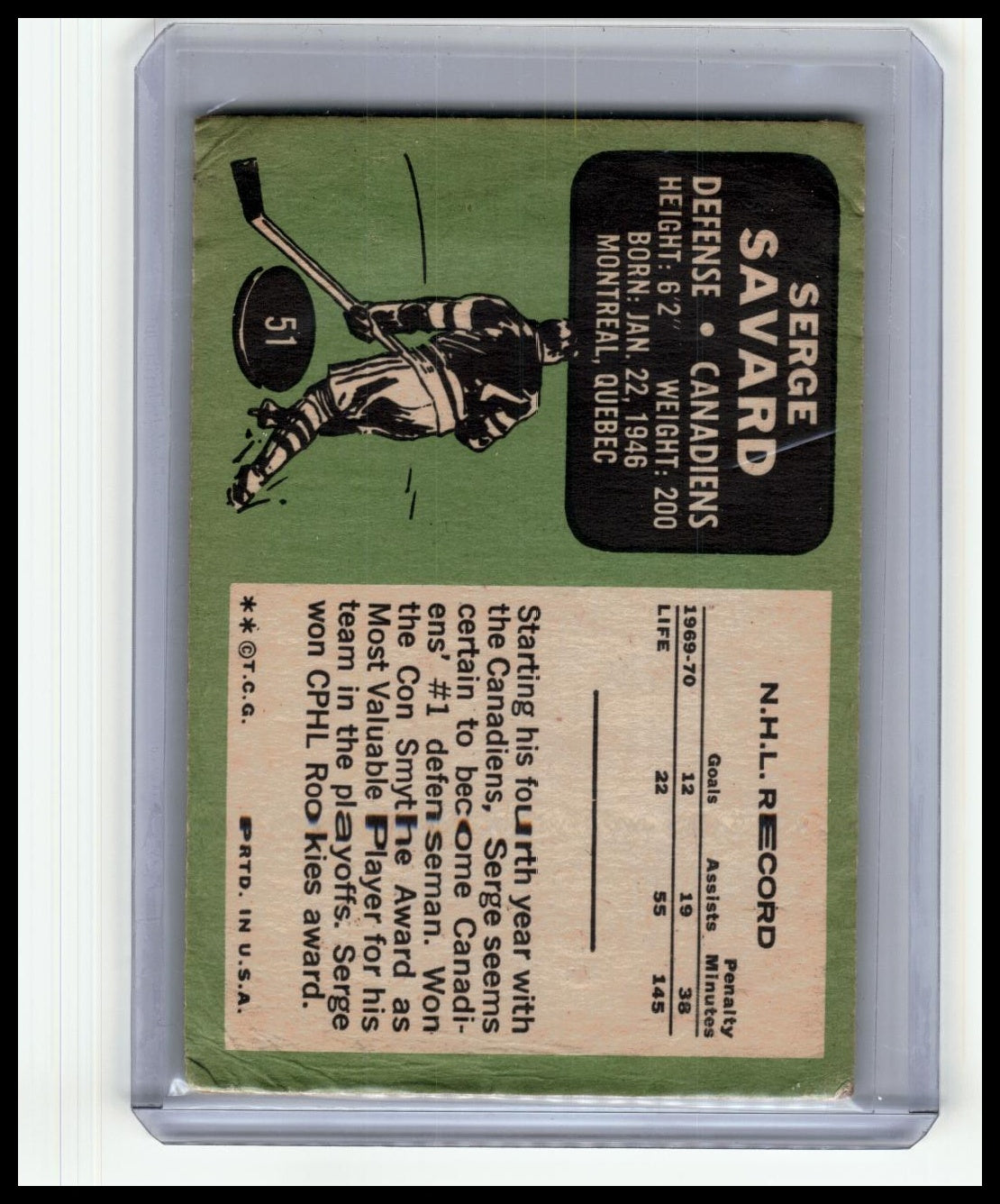 1970-71 Topps #51 Serge Savard