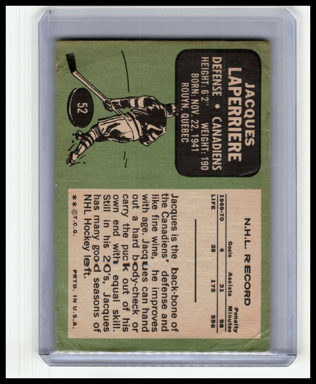 1970-71 Topps #52 Jacques Laperriere
