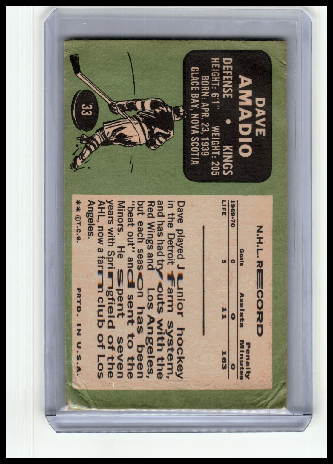 1970-71 Topps #33 Dave Amadio