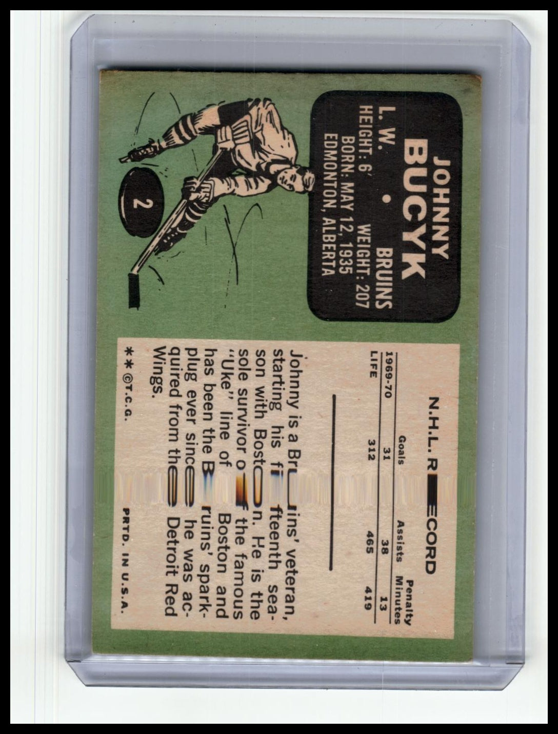 1970-71 Topps #2 Johnny Bucyk