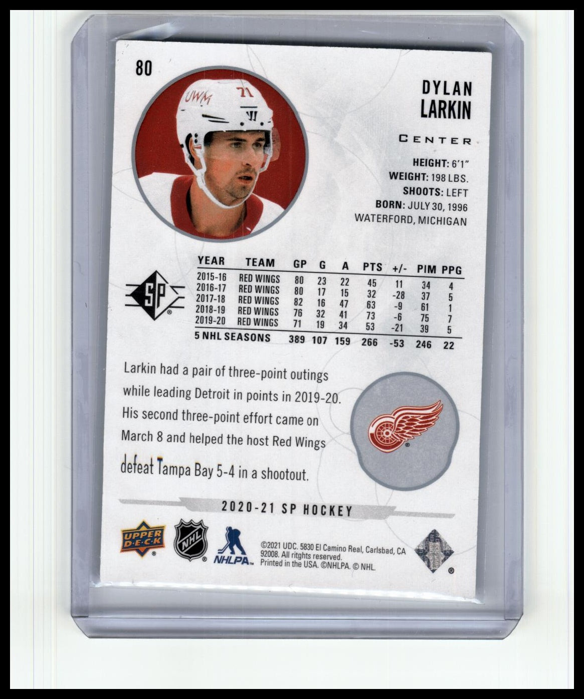 2020-21 SP #80 Dylan Larkin Blue