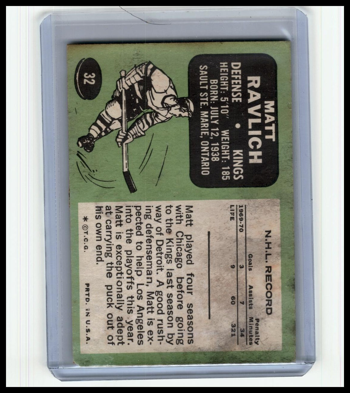 1970-71 Topps #32 Matt Ravlich