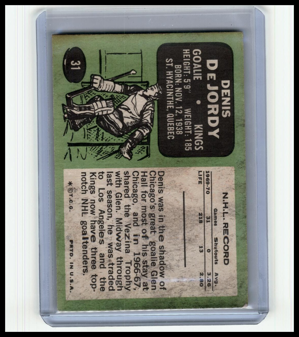 1970-71 Topps #31 Denis DeJordy