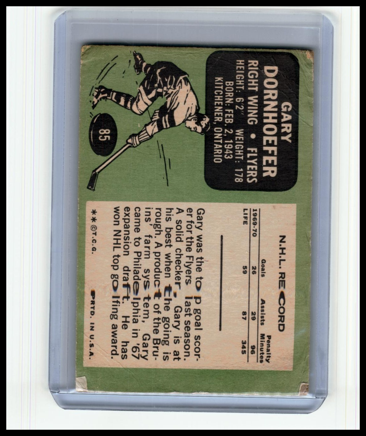 1970-71 Topps #85 Gary Dornhoefer